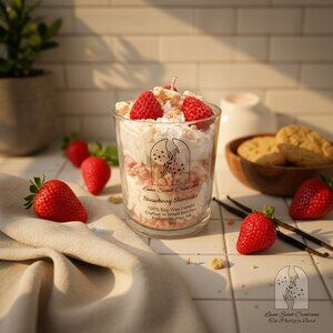 Strawberry Shortcake Dessert Candle – 100% Soy Wax